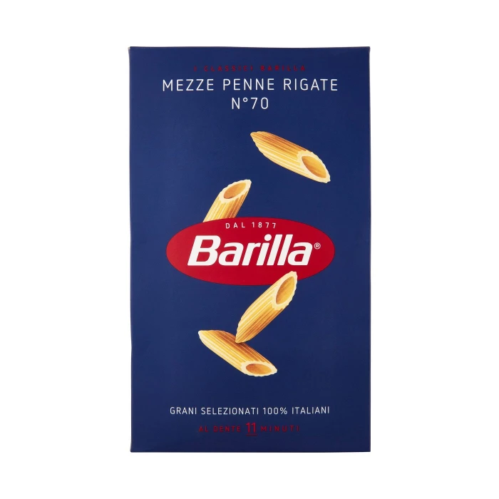 Barilla Pasta Mezze Penne Rigate n.70 100% Grano Italiano 500g