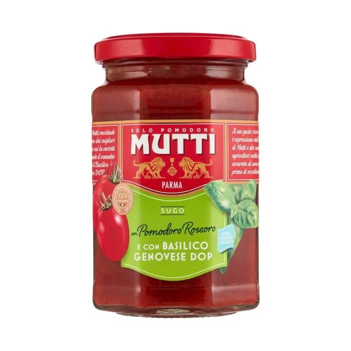 Mutti Sugo con Pomodoro Rossoro e con Basilico Genovese DOP 280 g